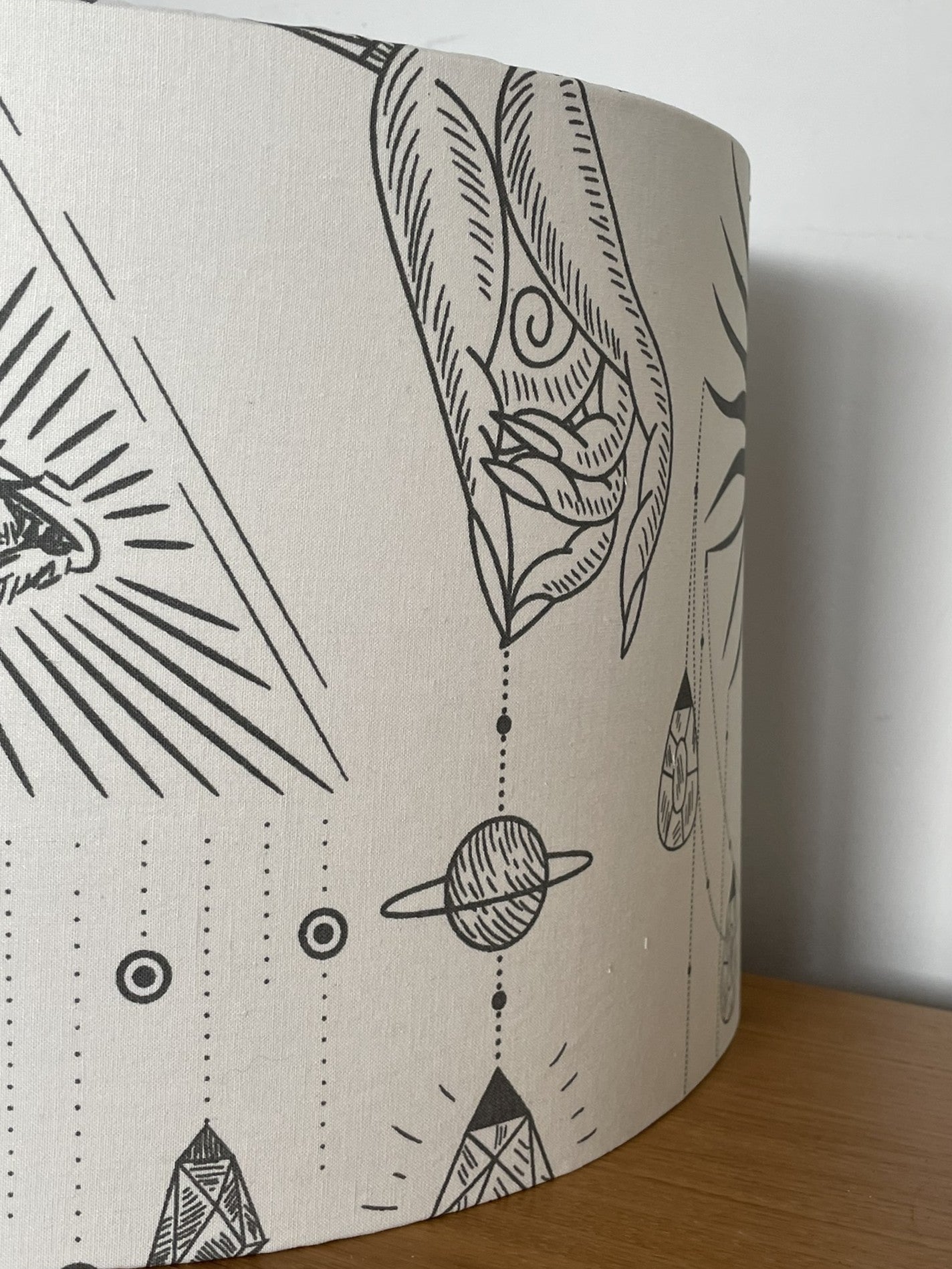 Off-White and Grey Celestial Lampshade