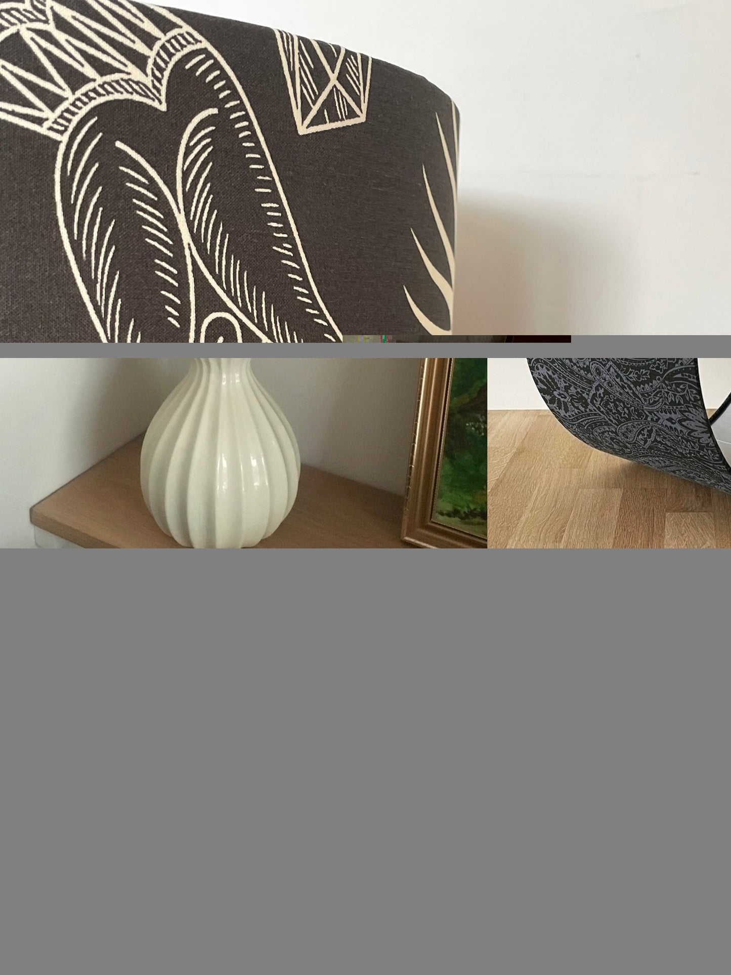 Grey and Off-White Celestial Lampshade