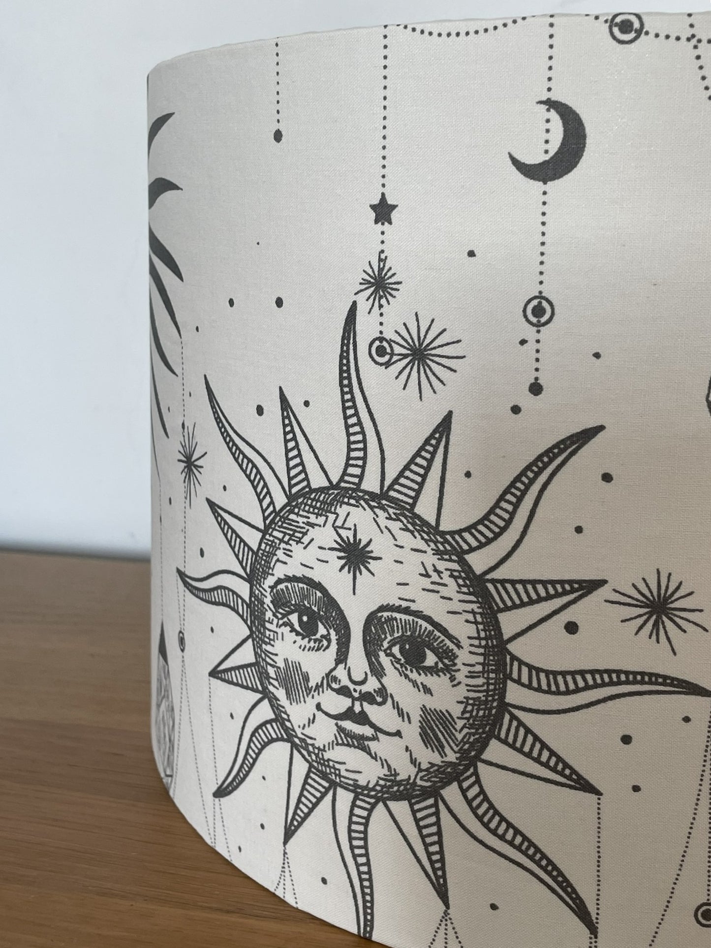 Off-White and Grey Celestial Lampshade