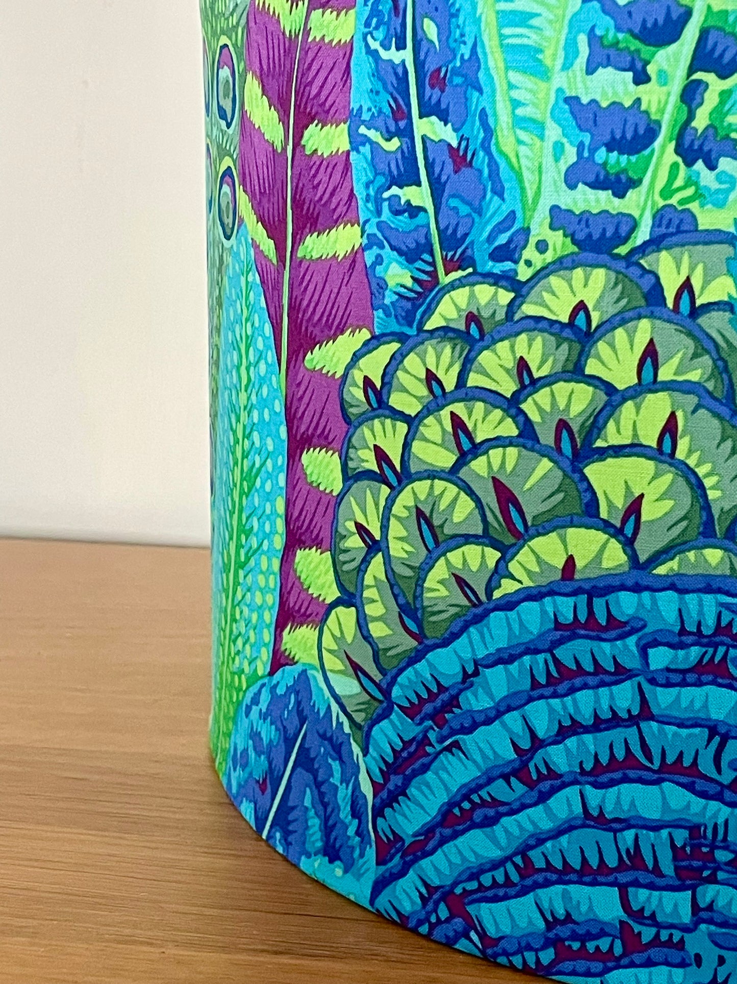 Green, Blue and Purple Feather Lampshade