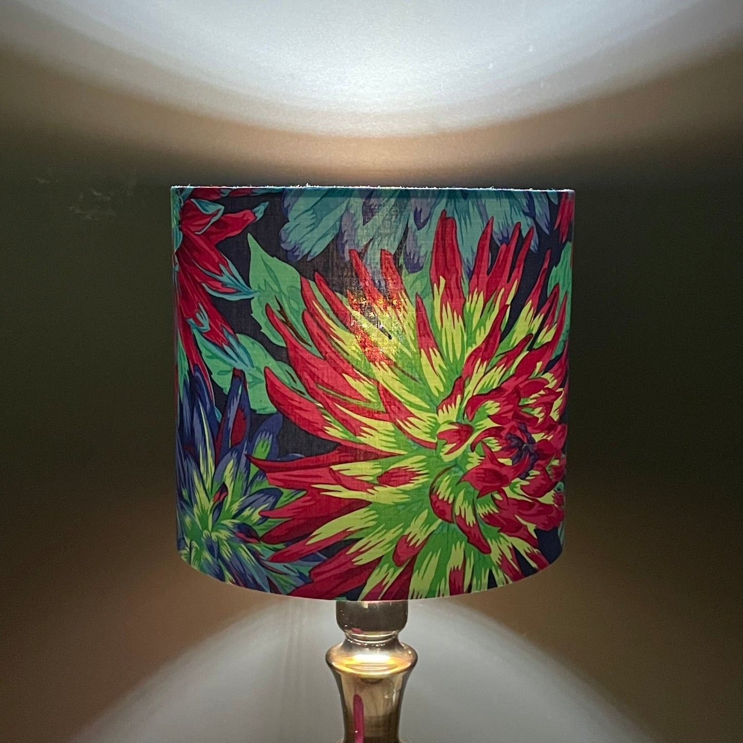 Bright Blue, Purple green and Pink Cactus Dahlia Lampshade