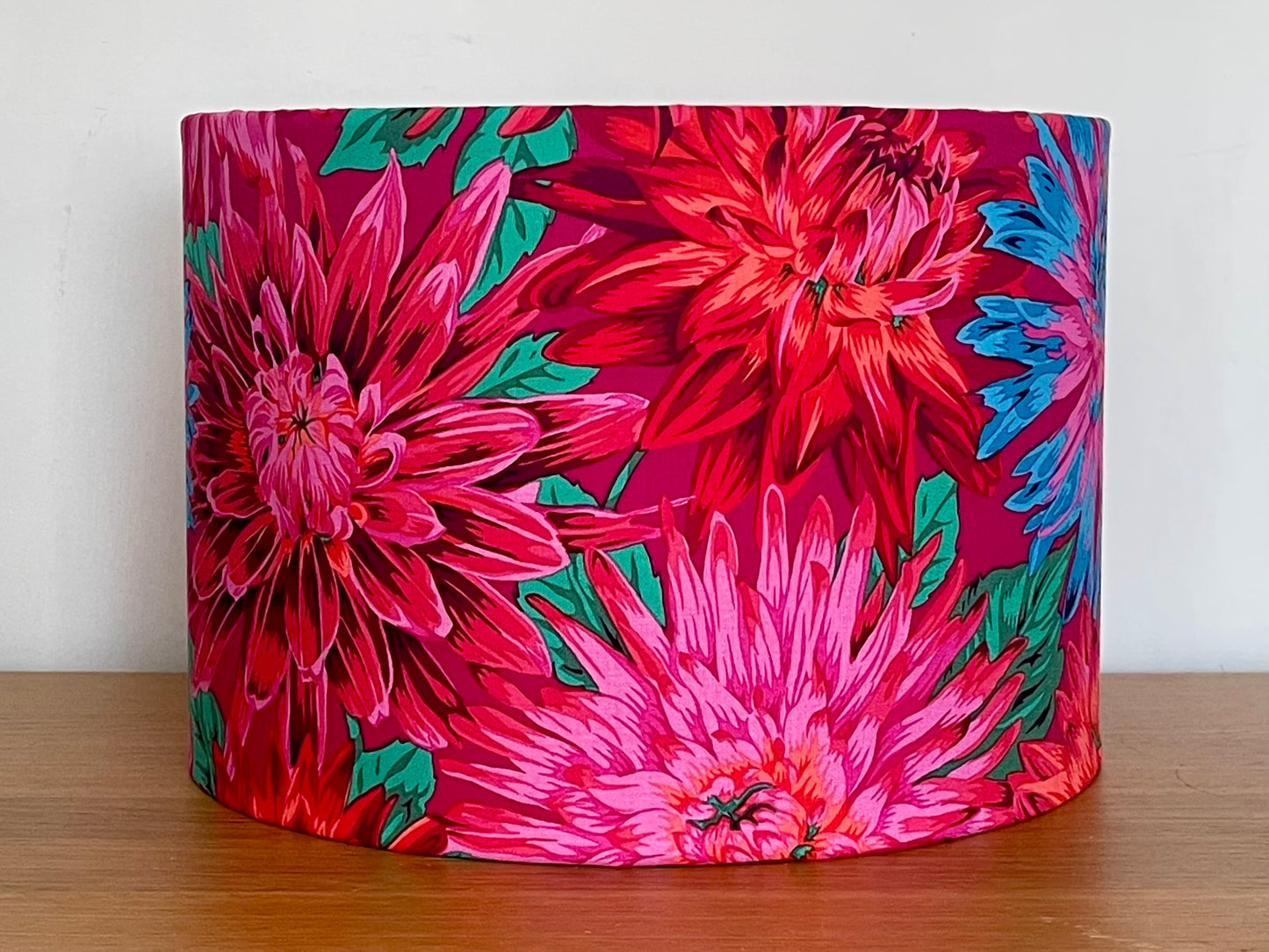 Bright Pink, Blue and Red Cactus Dahlia Lampshade