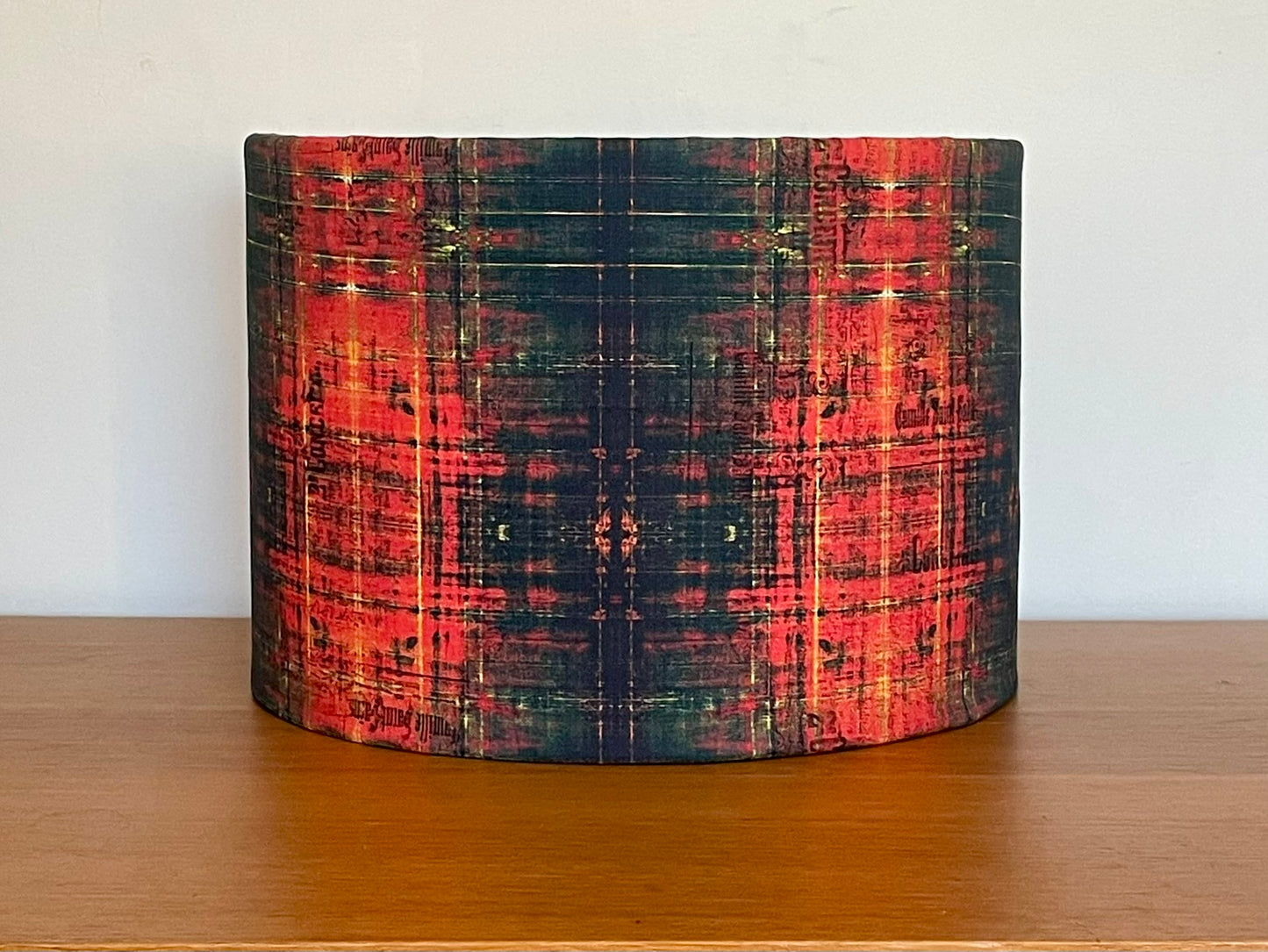 Grunge Red Tartan Distressed Lampshade