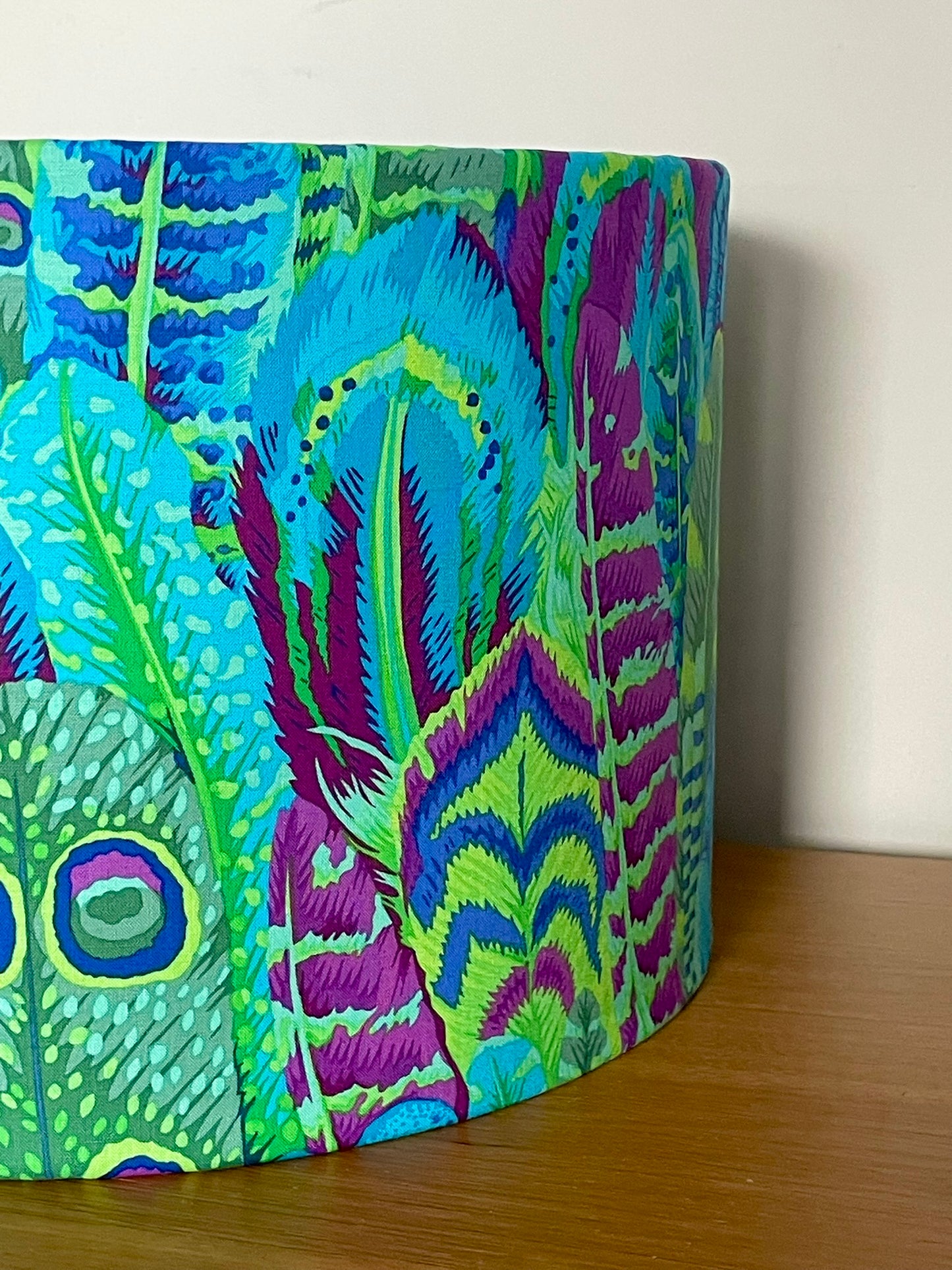Green, Blue and Purple Feather Lampshade