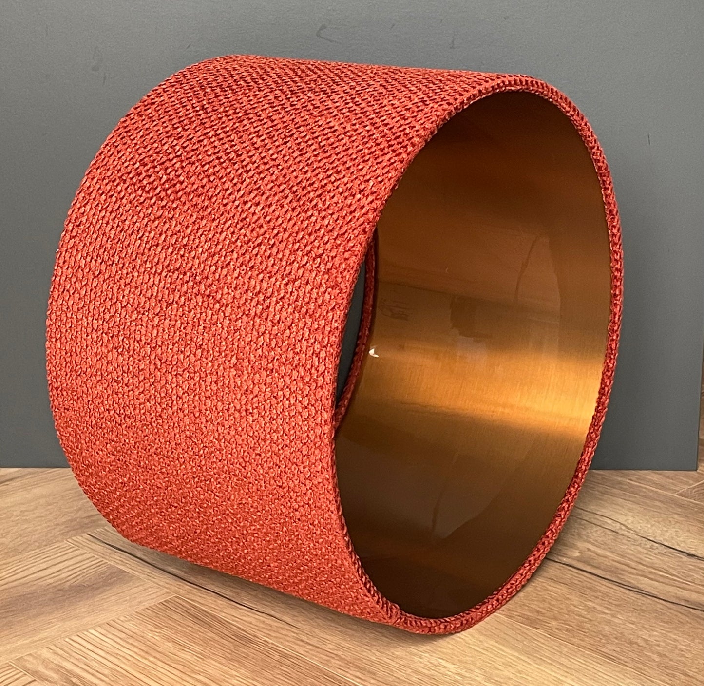 Textured Burnt Orange Chenille Lampshade