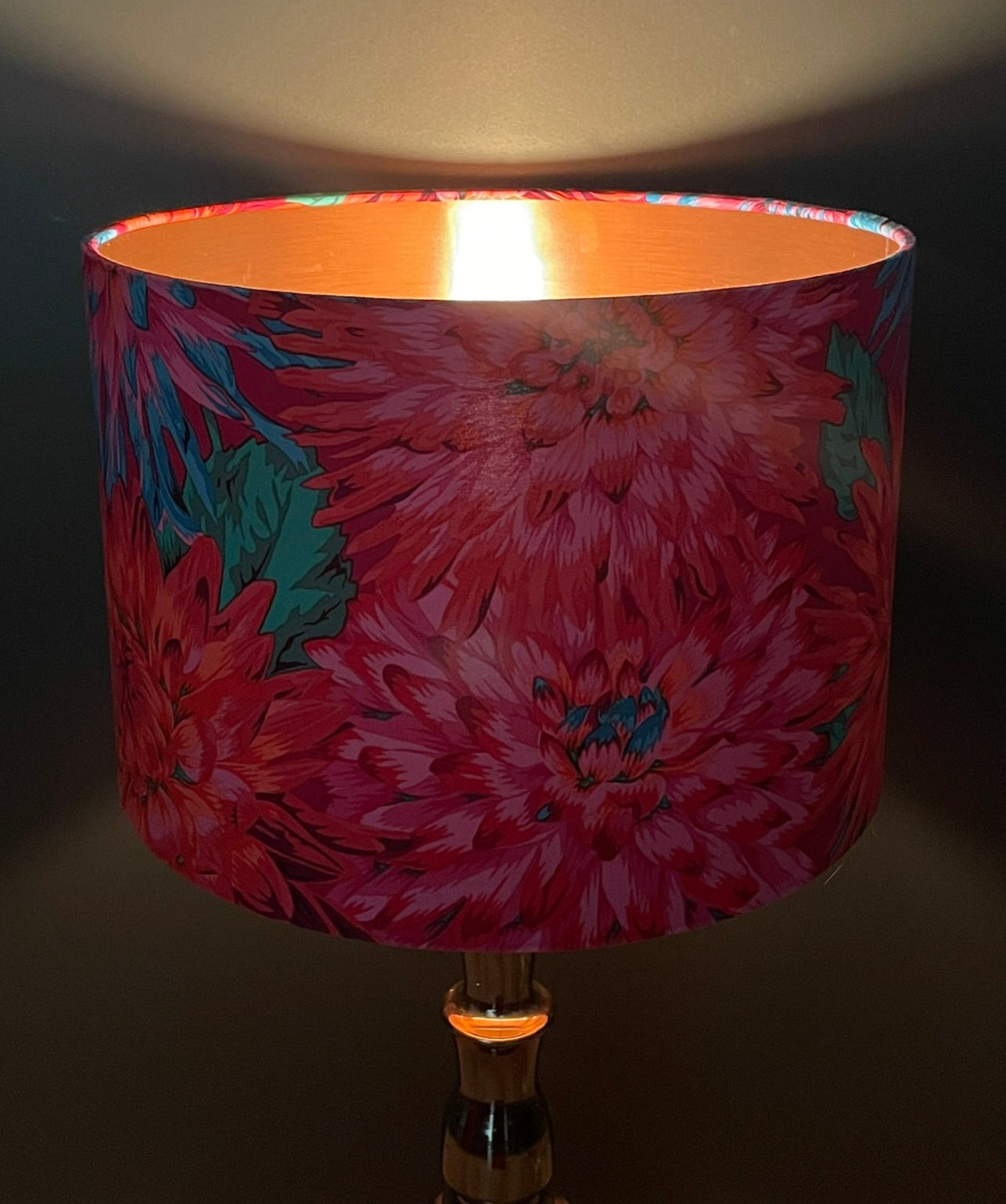 Bright Pink, Blue and Red Cactus Dahlia Lampshade