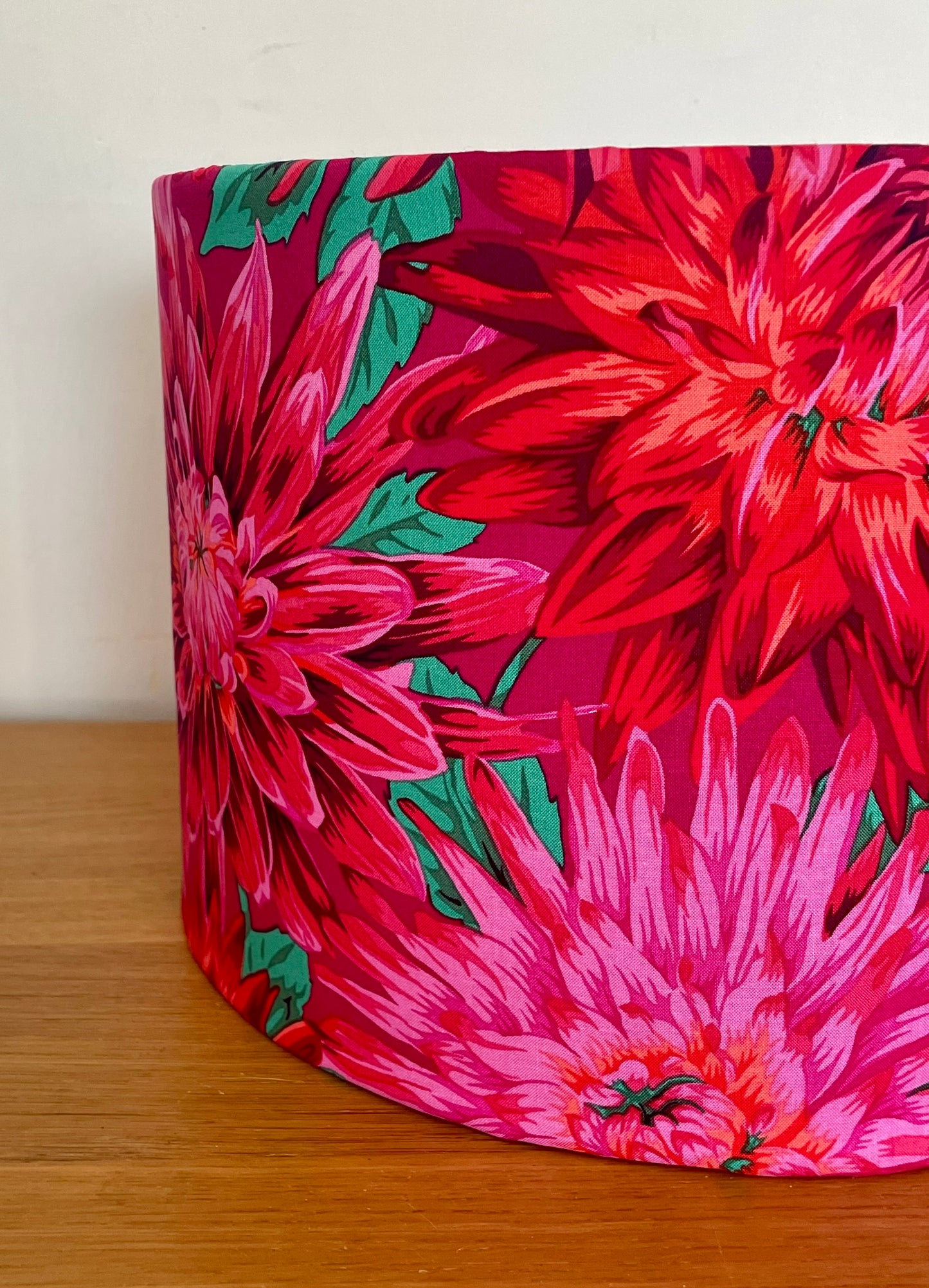 Bright Pink, Blue and Red Cactus Dahlia Lampshade