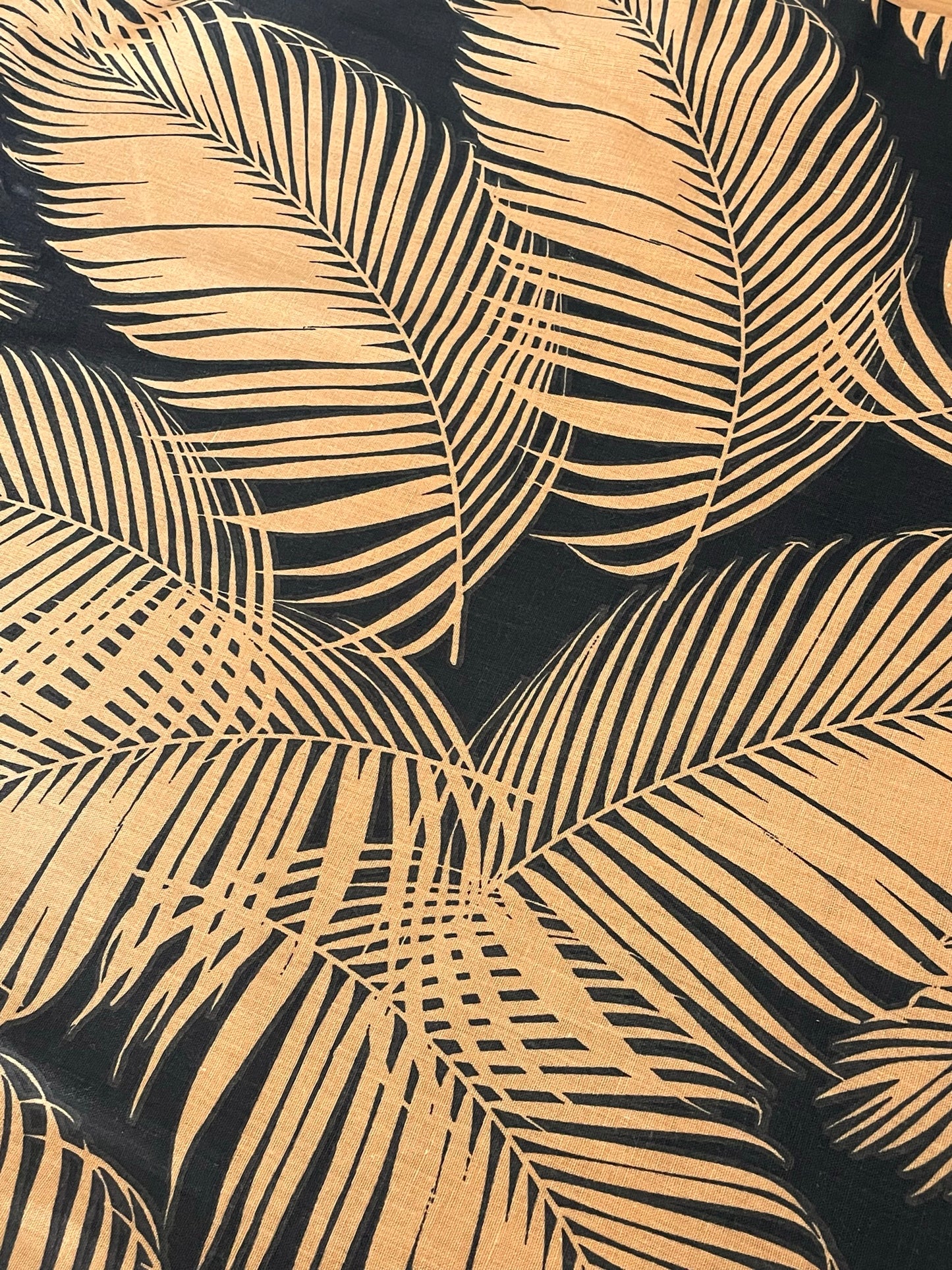 Orange-and-black-tropical-palm-leaf-lampshade-table-ceiling-lamp