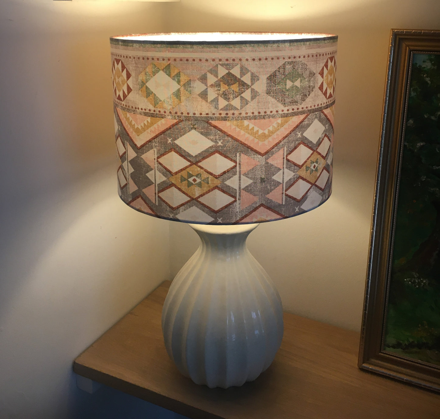 Tribal-Aztec-Pastel-Coloured-Patterned-Lampshade-floor-lamp