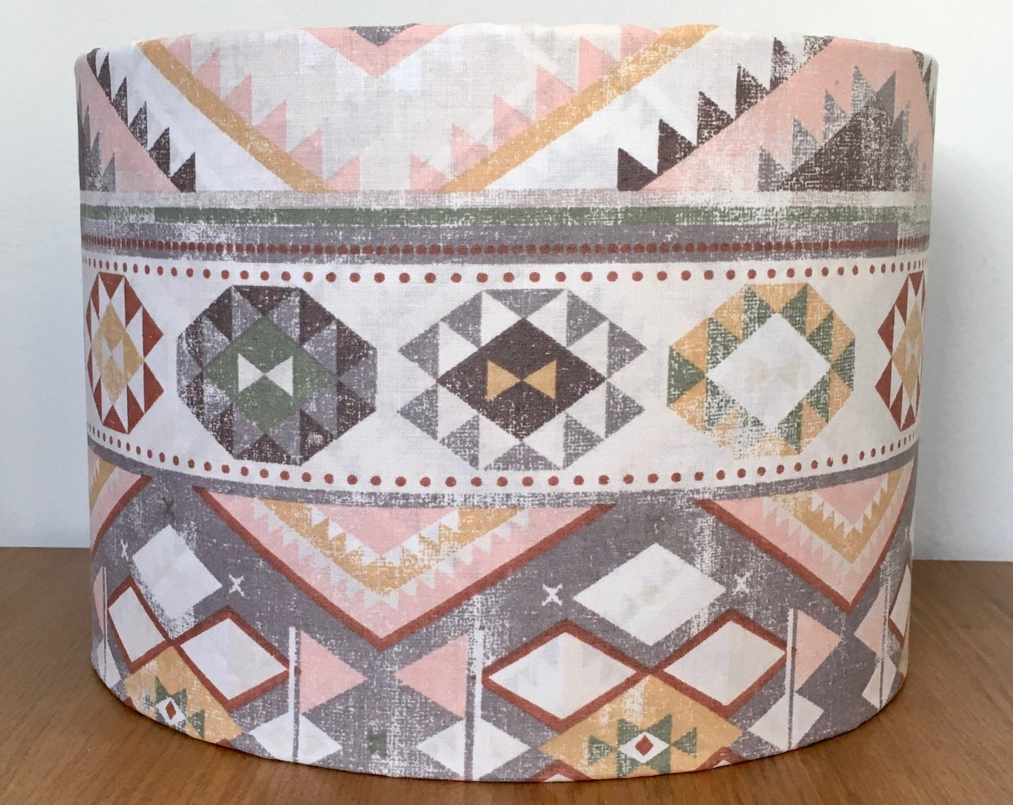 Tribal-Aztec-Pastel-Coloured-Patterned-Lampshade-terracotta