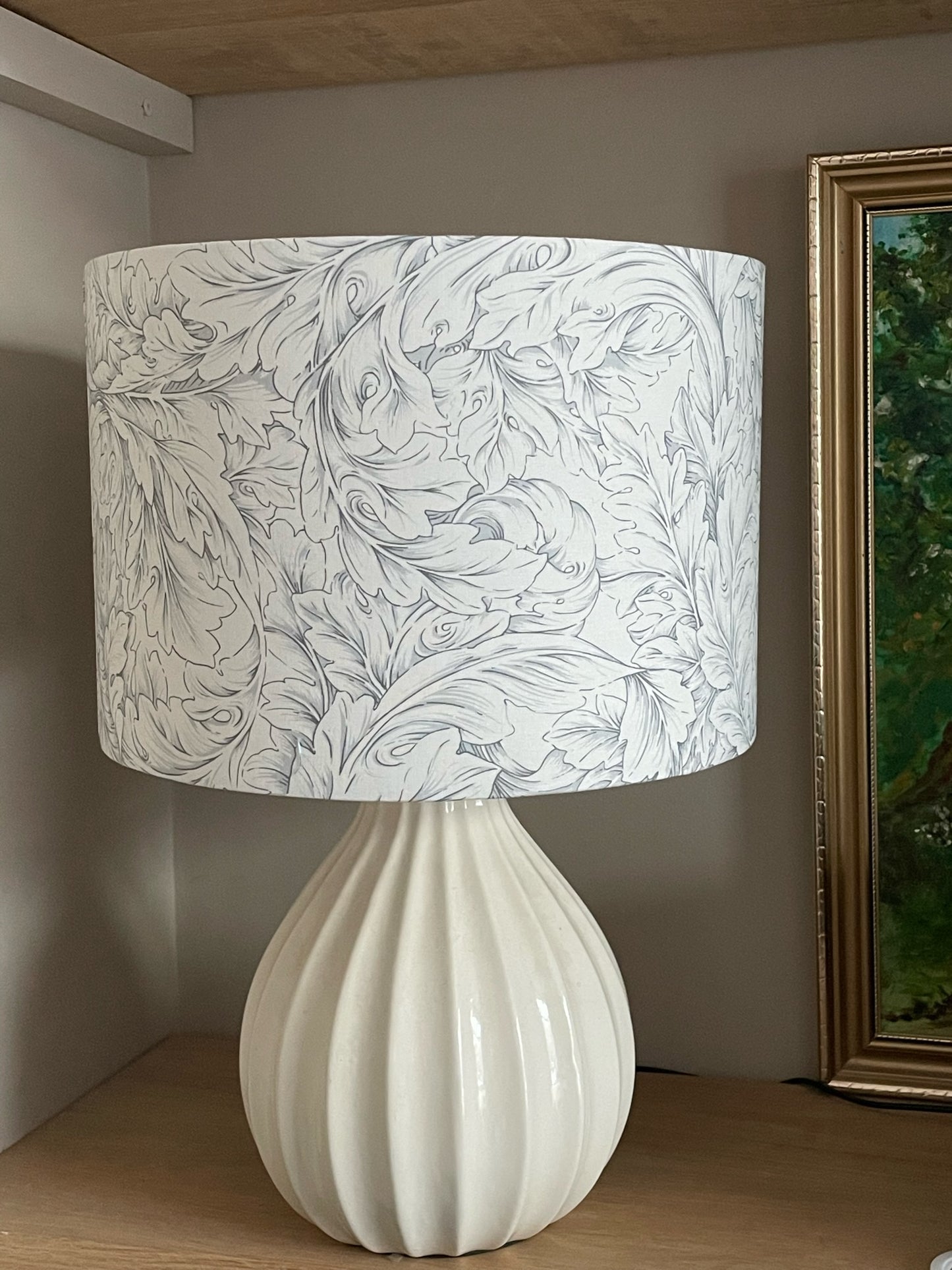 William-Morris-grey-lamp-shade-drum