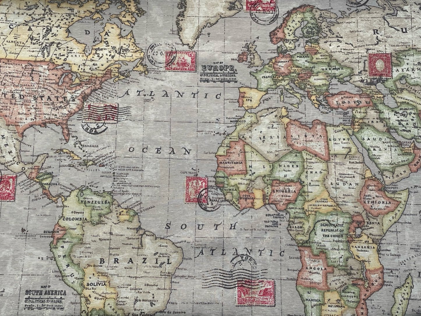 Vintage Style World Map Lampshade