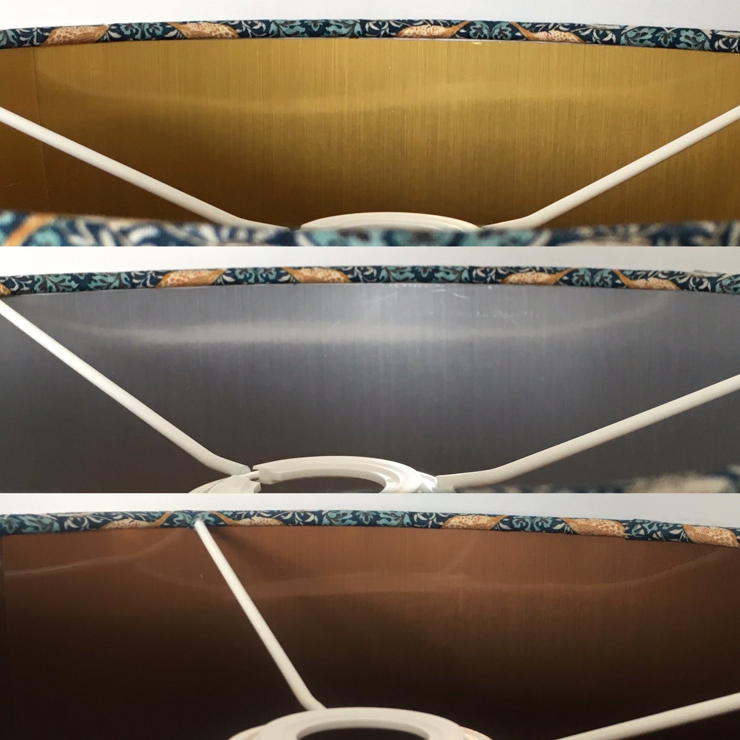 Teal, Gold and Charcoal Distressed Mosaic Lampshade