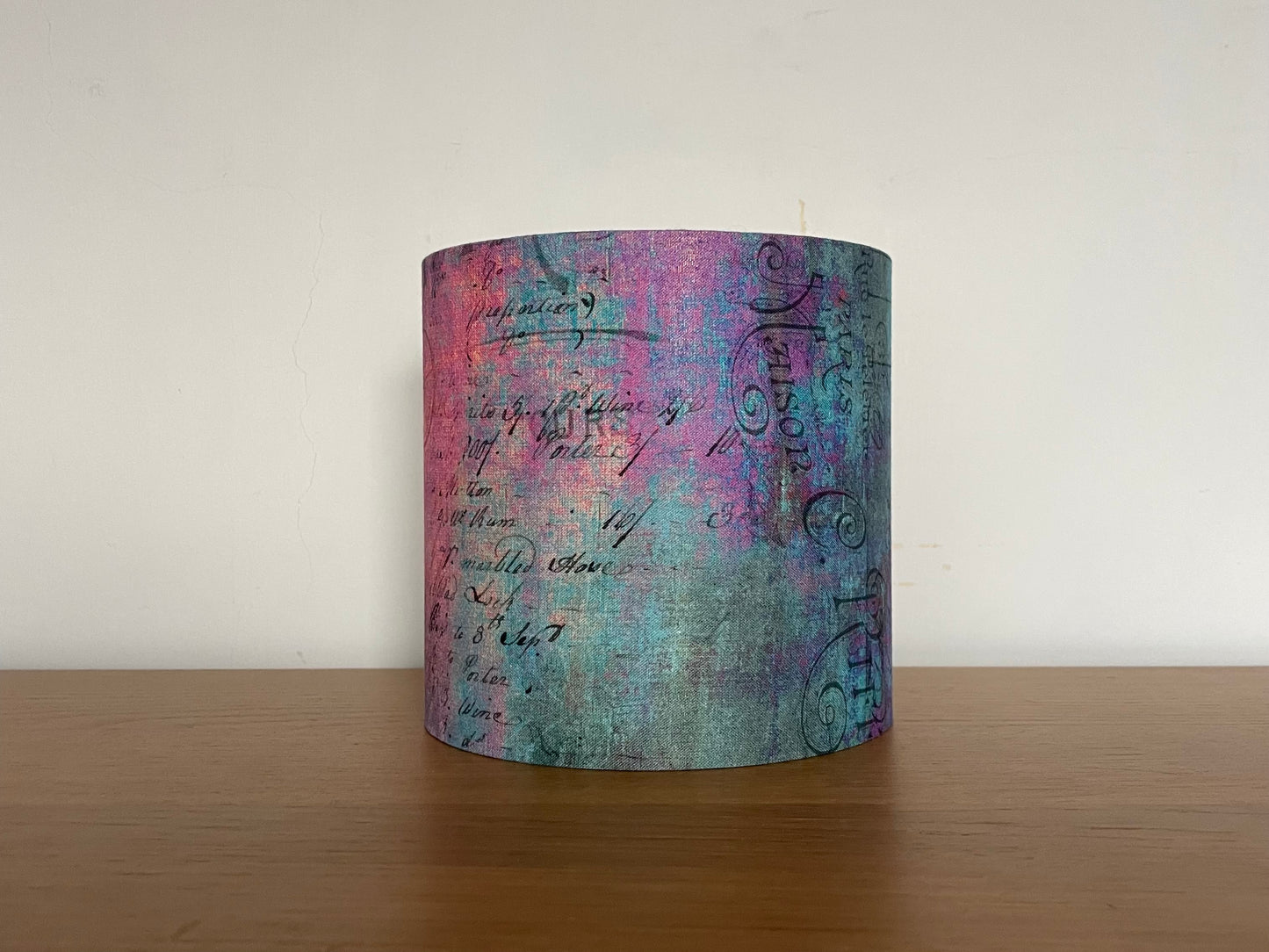 Pink Purple Turquoise Distressed Lampshade