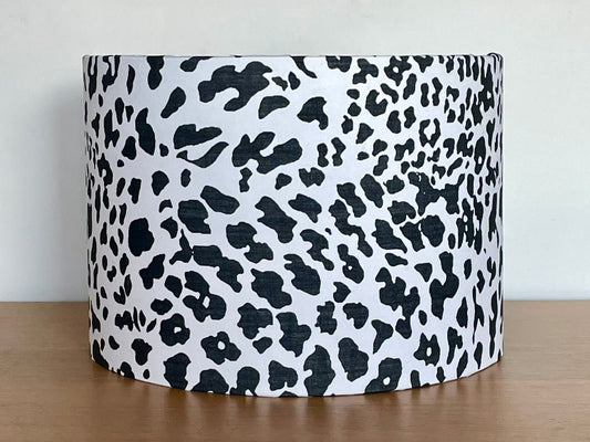 Black and white leopard print animal big cat lampshade