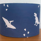 Blue lampshade with white dinosaurs for kids bedroom boy or girl