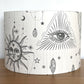Decorative lampshade with celestial designs