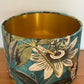 Teal Velvet Passion Flower Fabric Lampshade