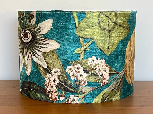 Kingfisher velvet lampshade 
