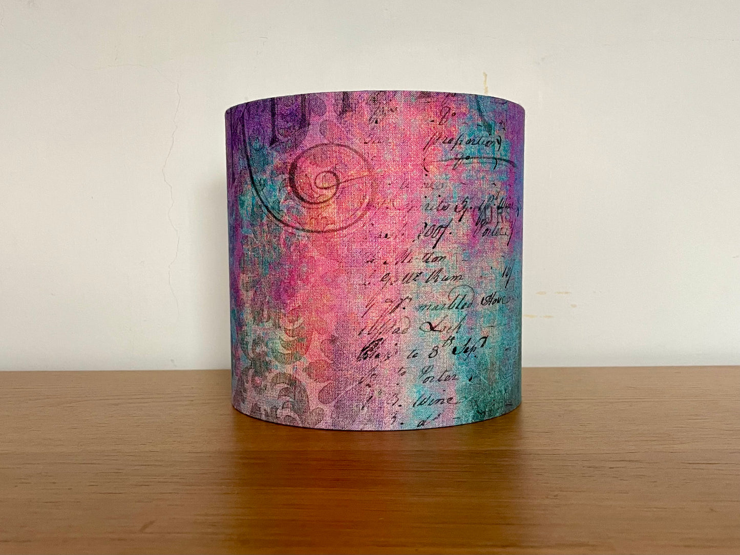 Pink Purple Turquoise Distressed Lampshade