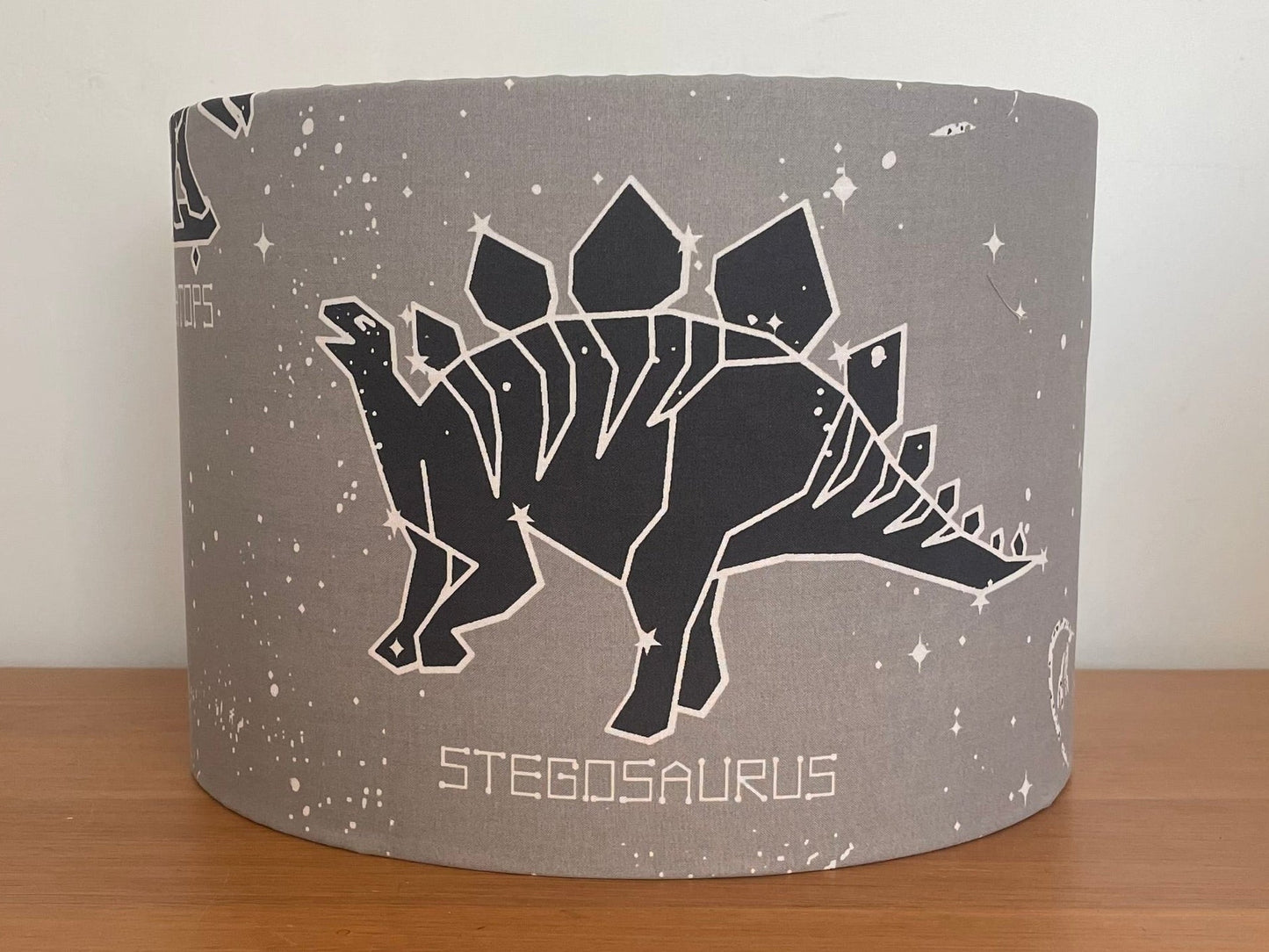 Grey dinosaur constellation lampshade with stars