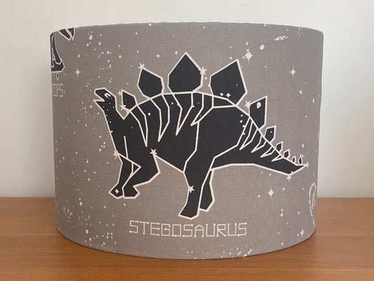 Grey dinosaur constellation lampshade with stars