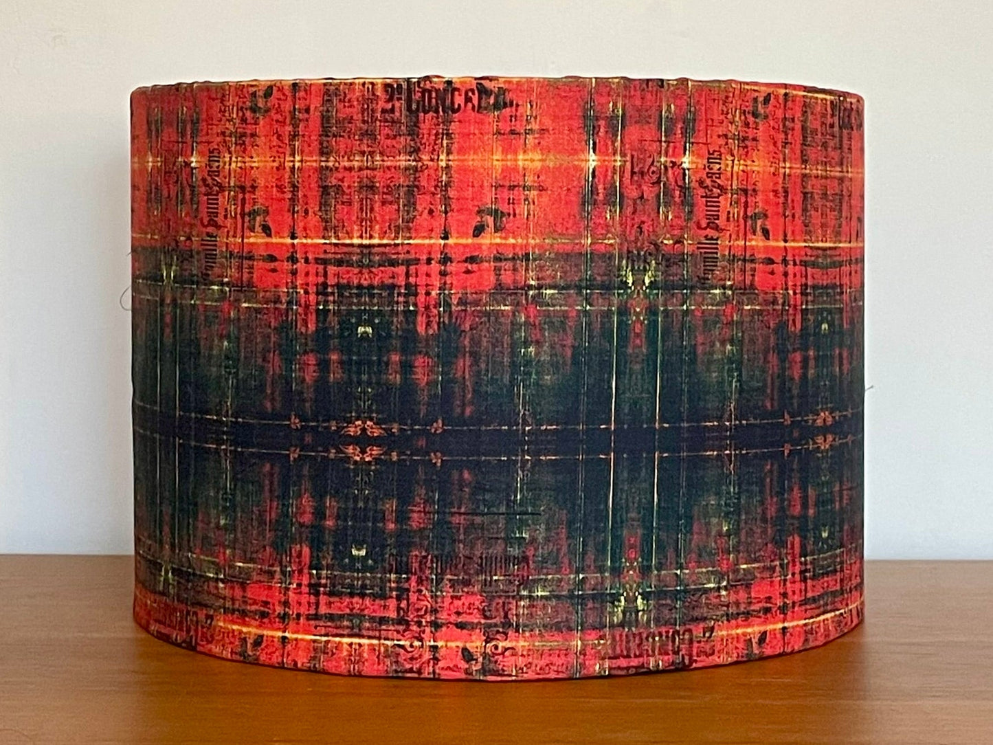 Grunge Red Tartan Distressed Lampshade