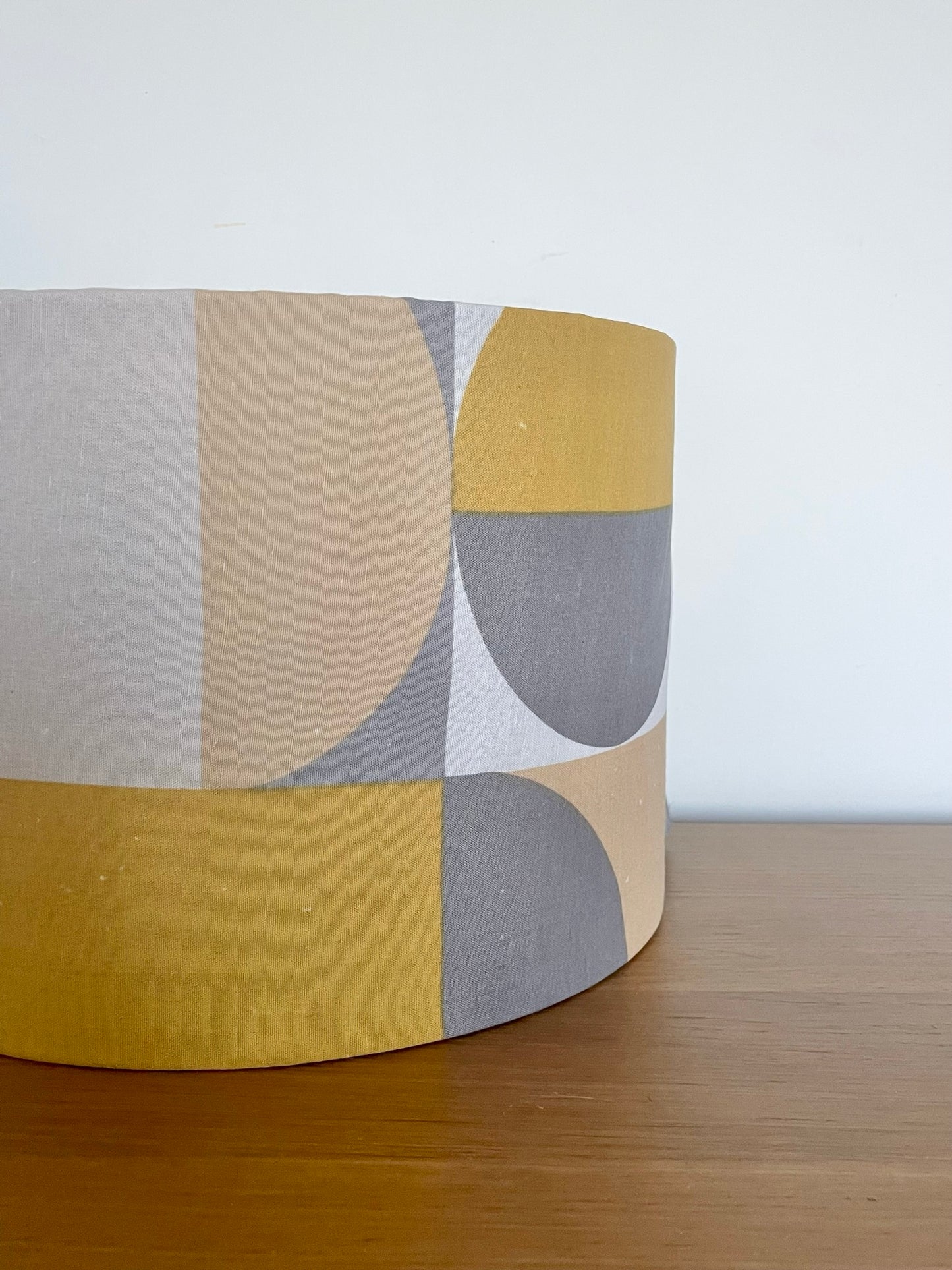 Grey and Yellow Geometric Circle Pattern Lampshade