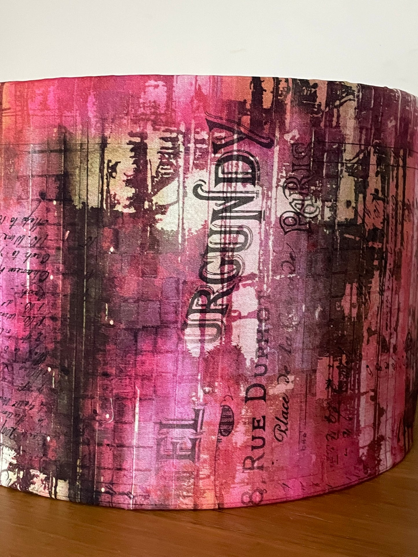 Burgundy Vineyard Distressed Lampshade