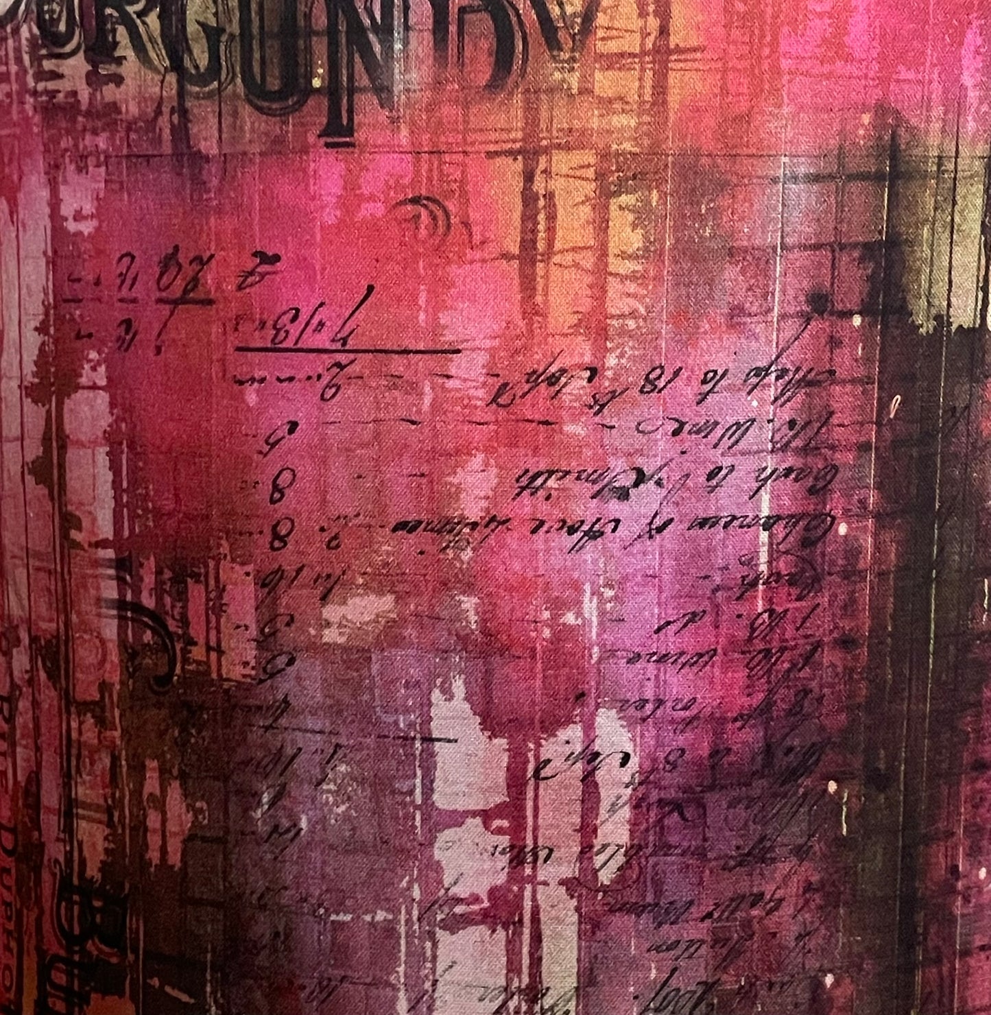 Burgundy Vineyard Distressed Lampshade