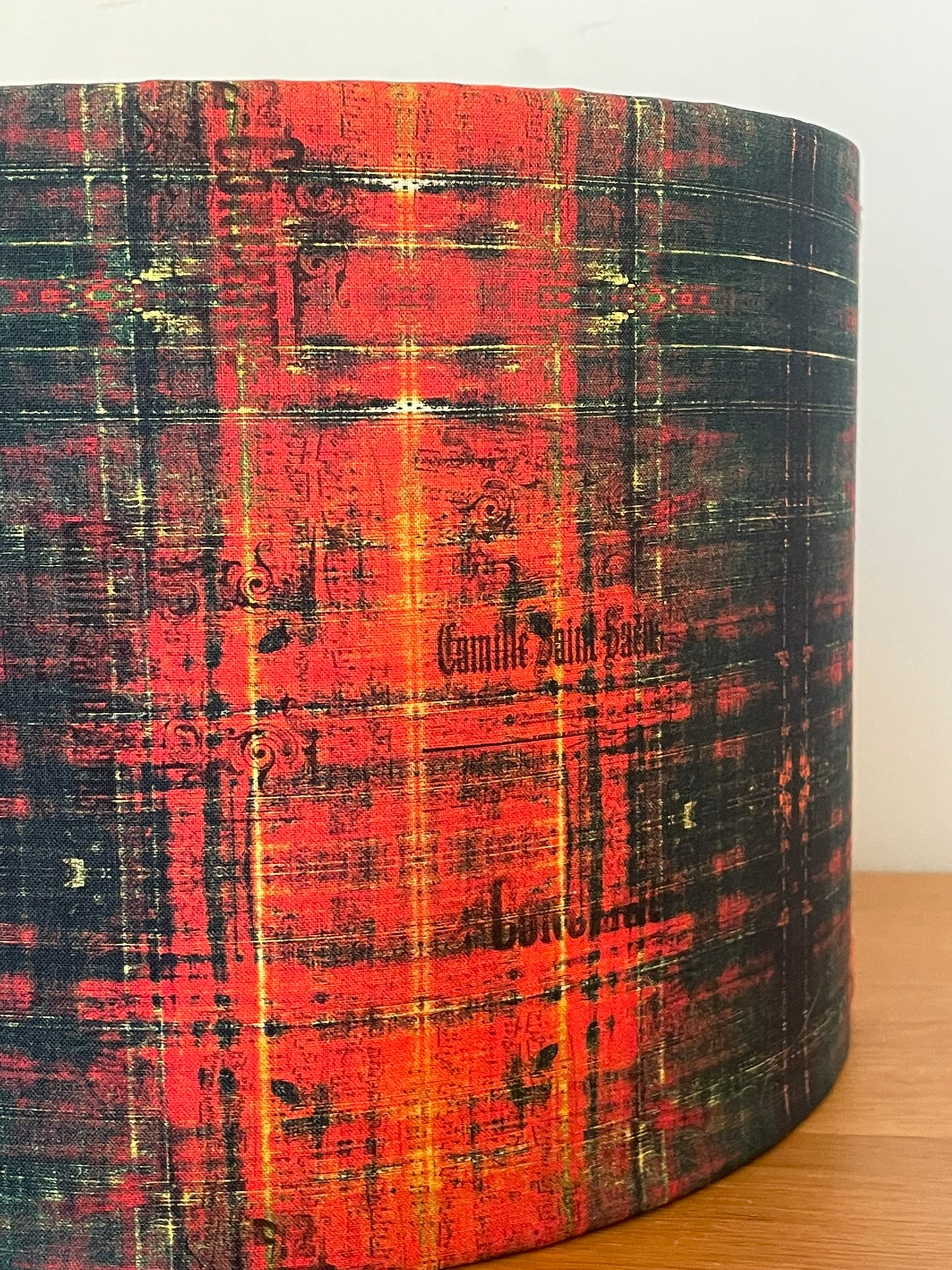 Grunge Red Tartan Distressed Lampshade