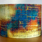 Teal, Orange and Yellow Distressed Lampshade