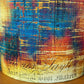 Teal, Orange and Yellow Distressed Lampshade