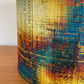 Teal, Orange and Yellow Distressed Lampshade