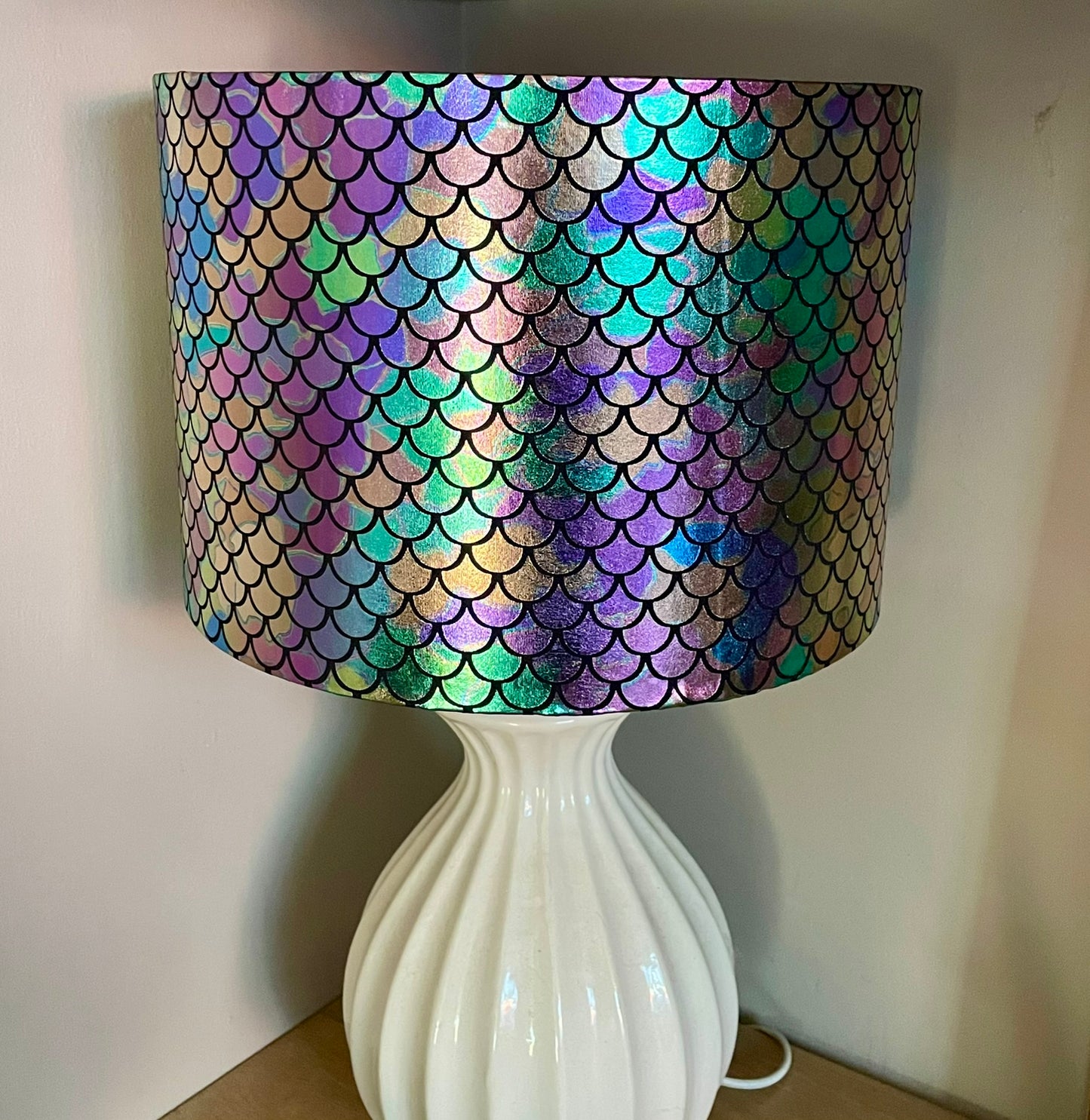 Mermaid Fish Scale Iridescent Lampshade