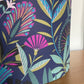 Navy Abstract Tropical Floral Lampshade