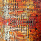 Rusted Patina Orange Aqua Lampshade