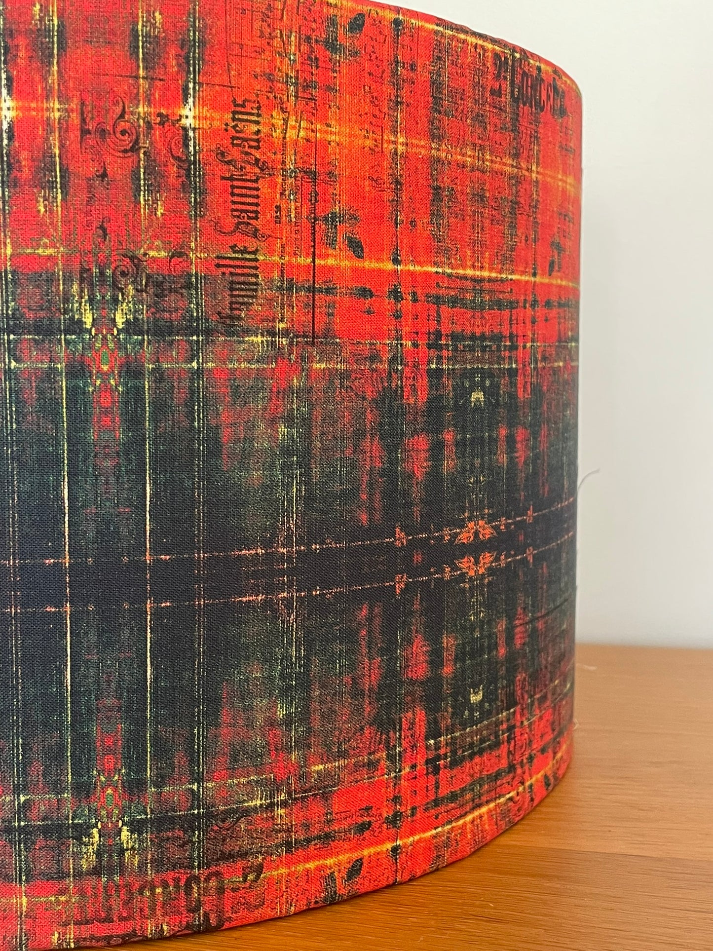 Grunge Red Tartan Distressed Lampshade