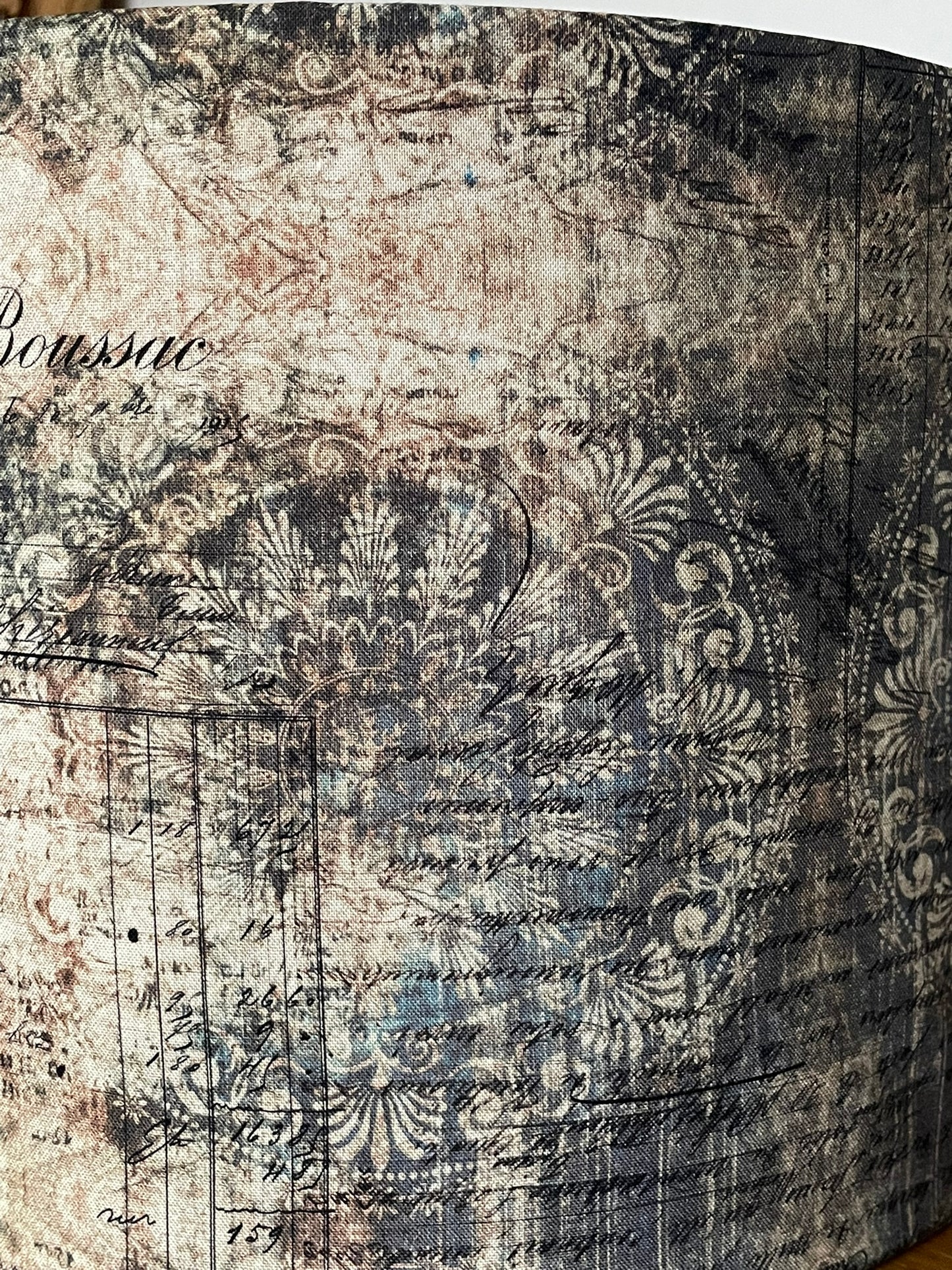 Muted Medallions Indigo Distressed Lampshade