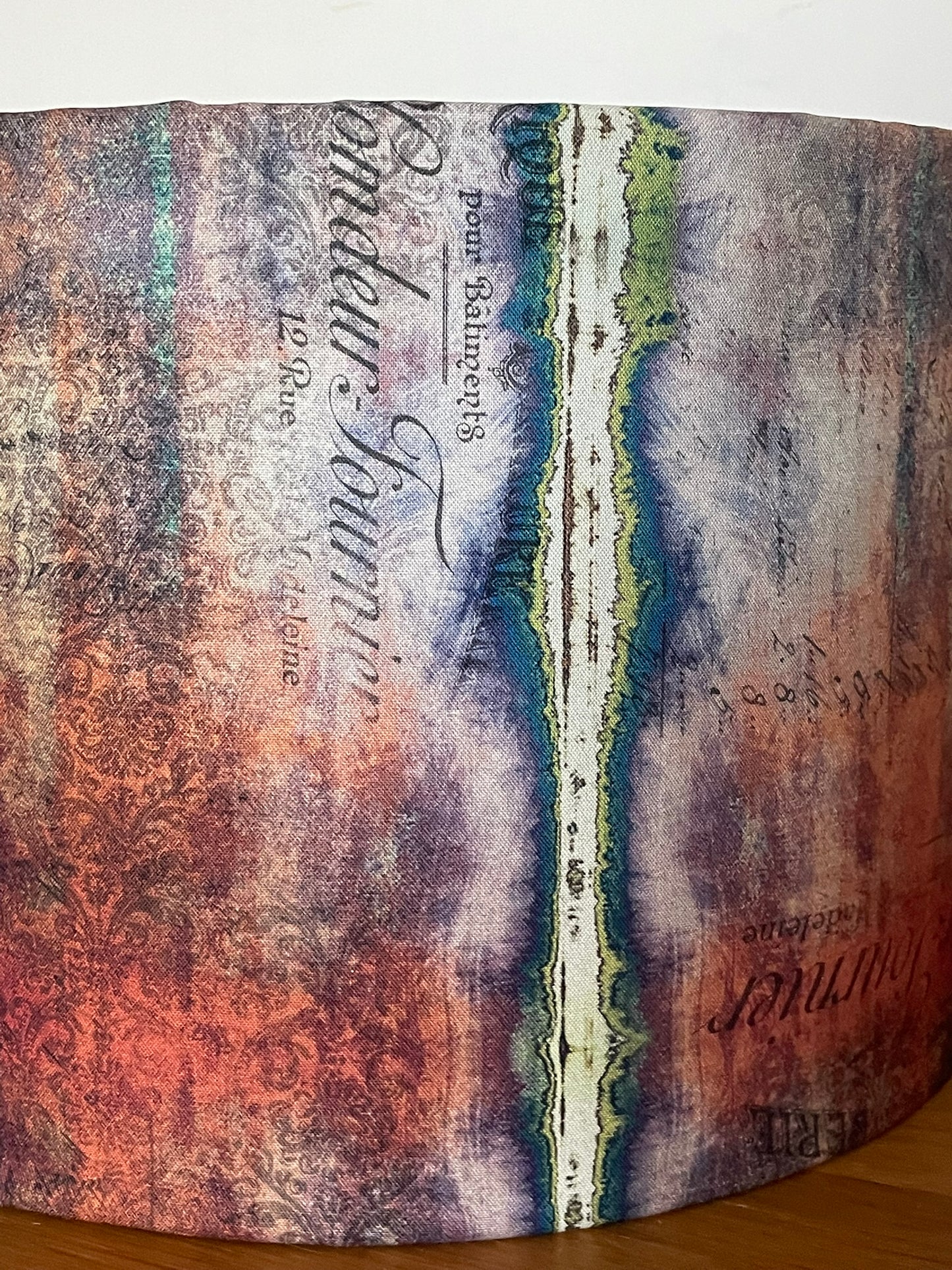 Dyed Stripe Red Blue Rust Lampshade