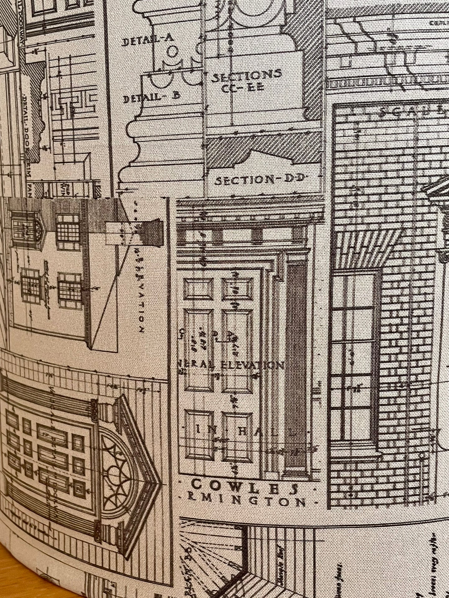 Architectural Blueprint Print Lampshade