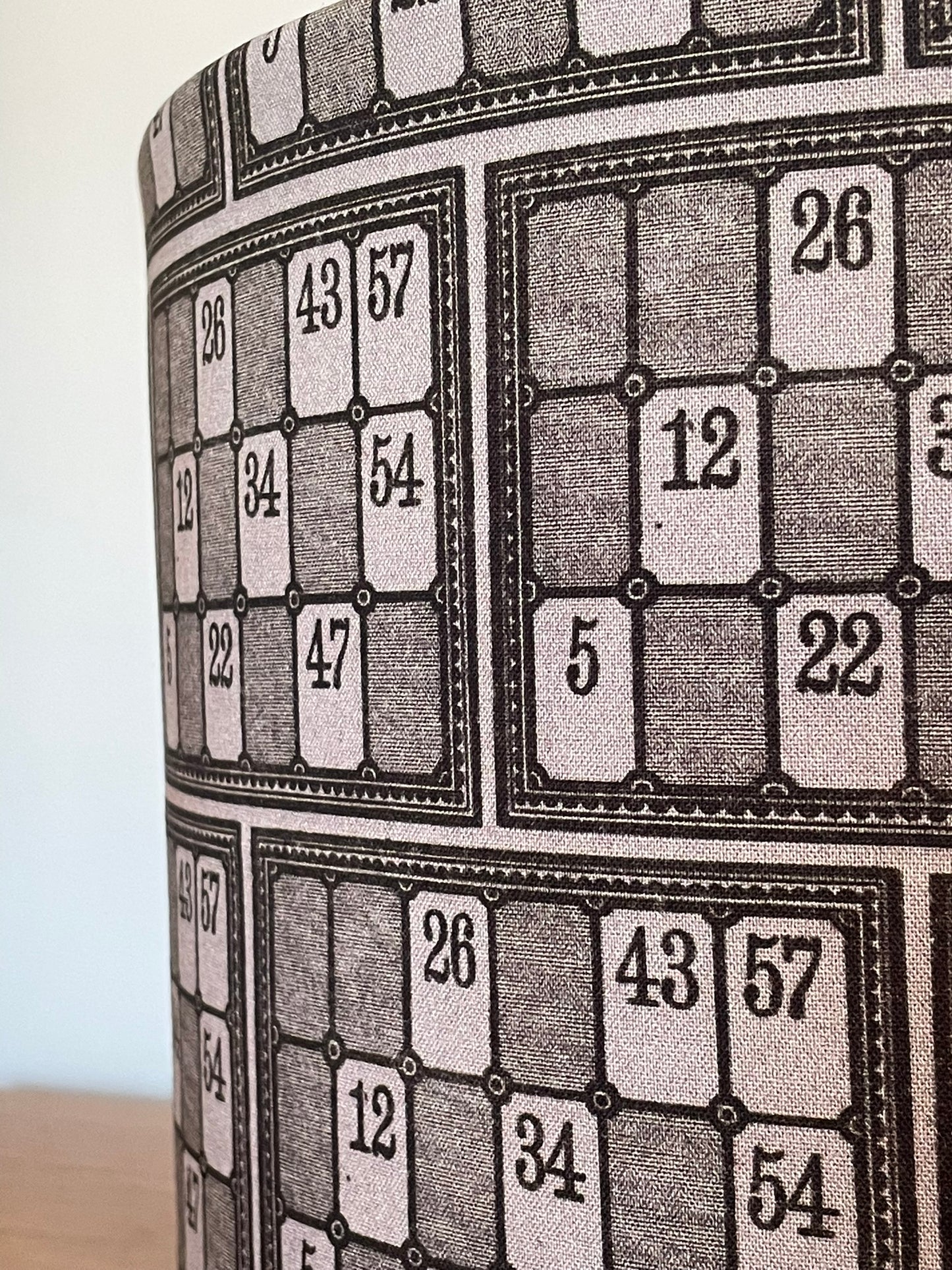 Grey Bingo Card Lampshade