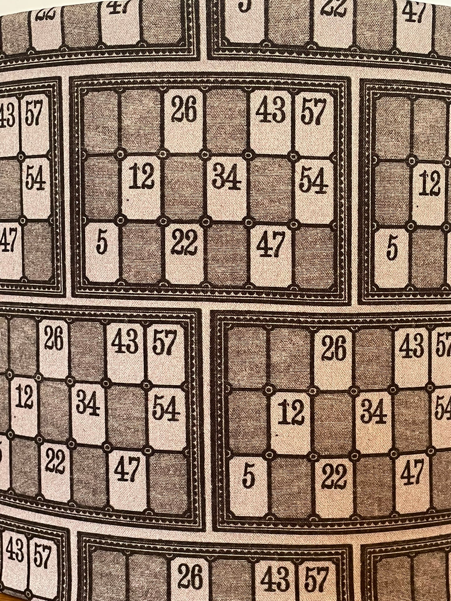 Grey Bingo Card Lampshade