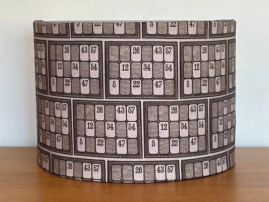 Grey Bingo Card Lampshade