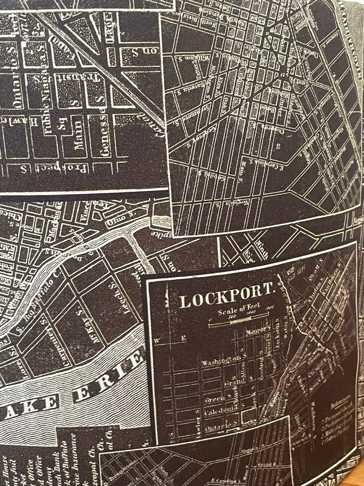 Charcoal Map Lampshade