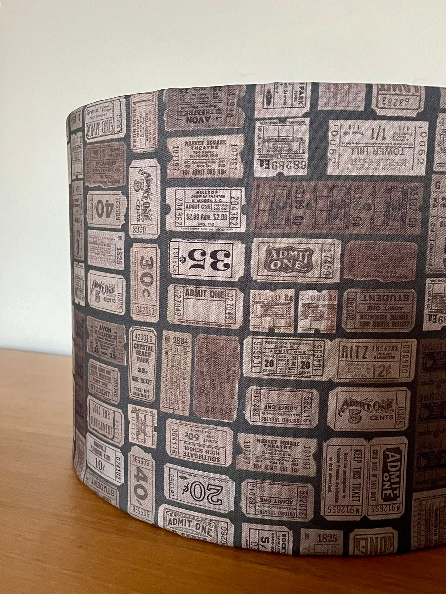 Charcoal Tickets Lampshade