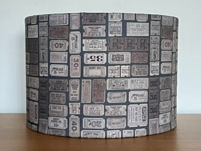 Charcoal Tickets Lampshade