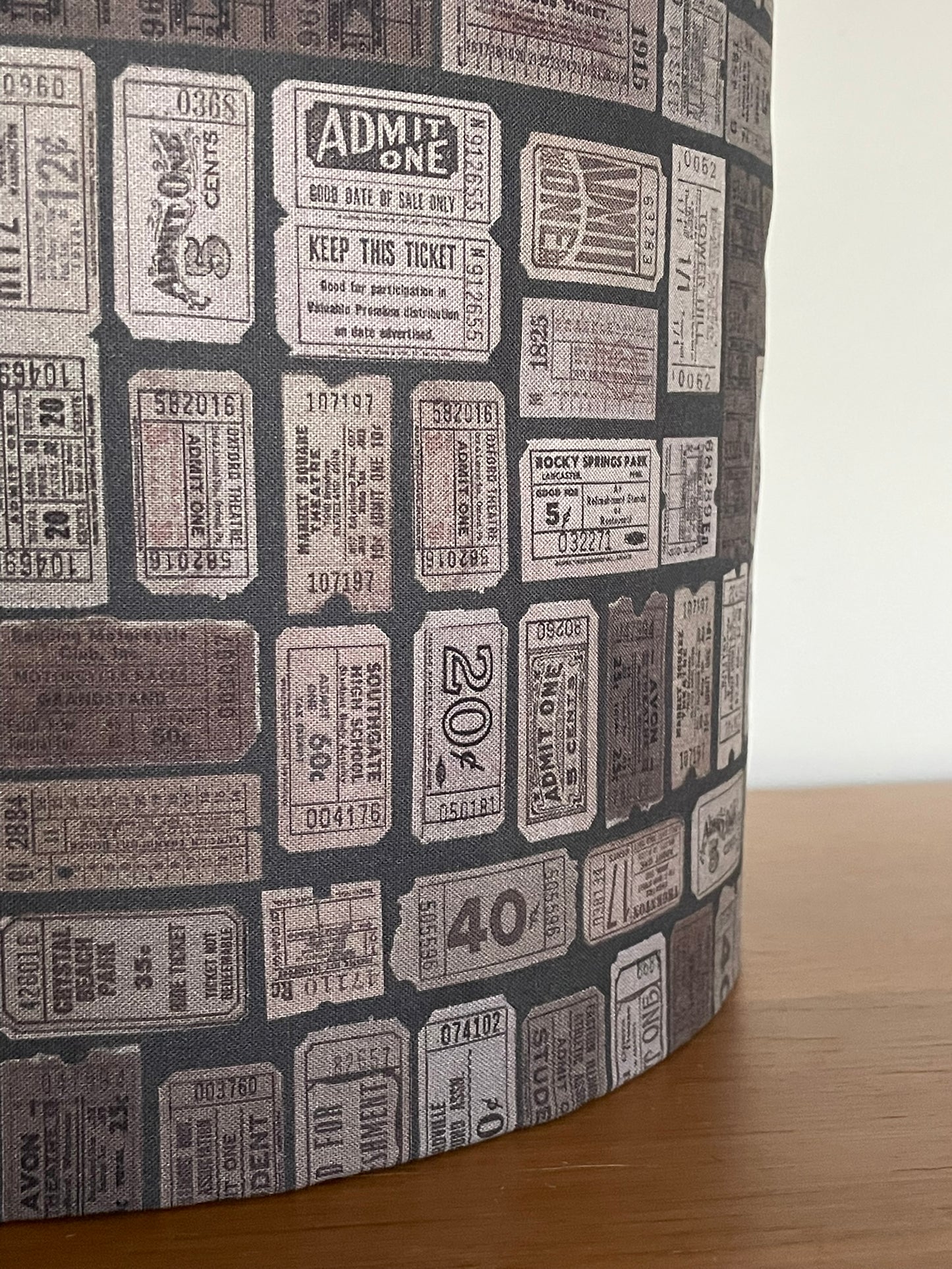 Charcoal Tickets Lampshade