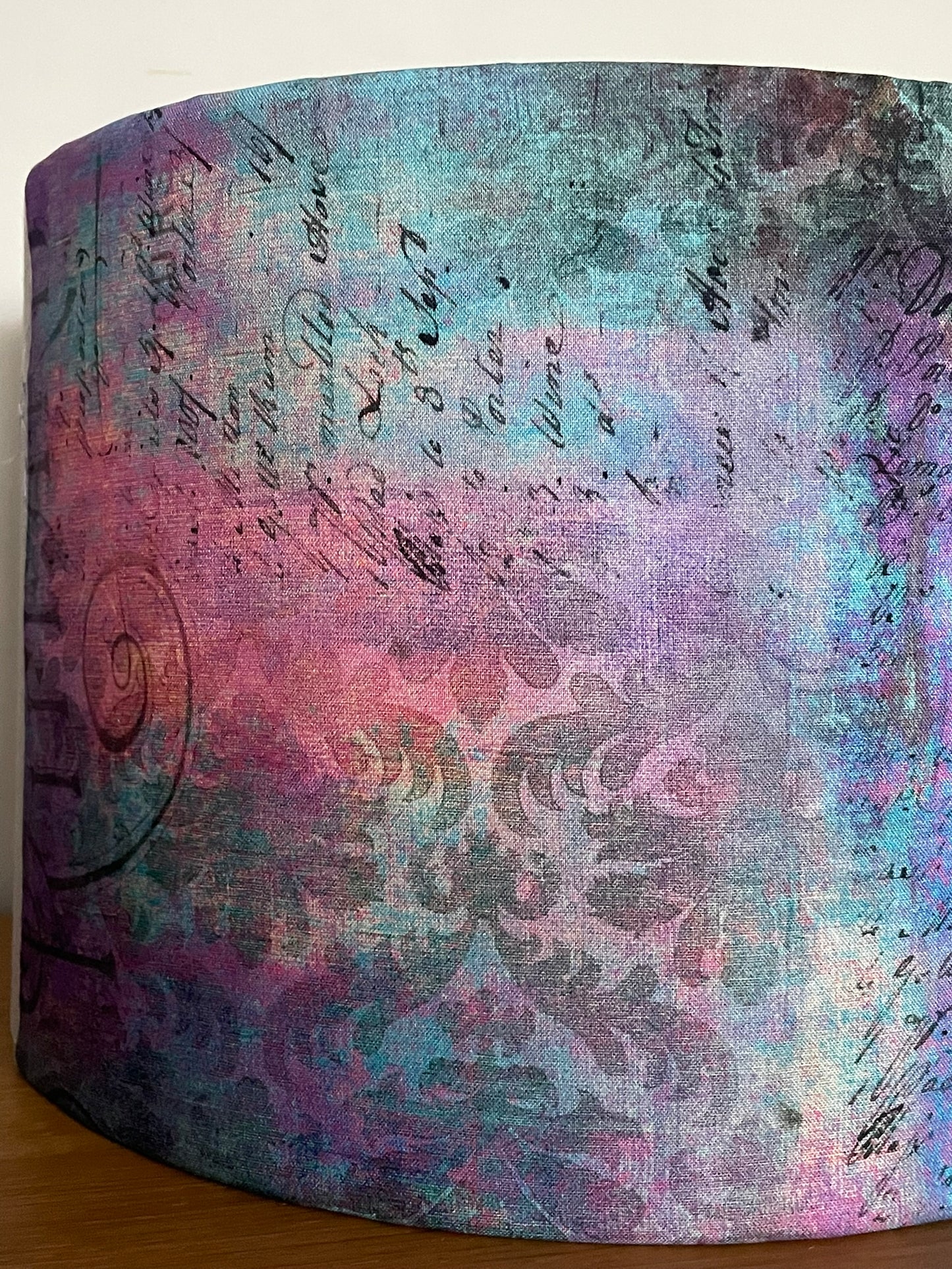Pink Purple Turquoise Distressed Lampshade