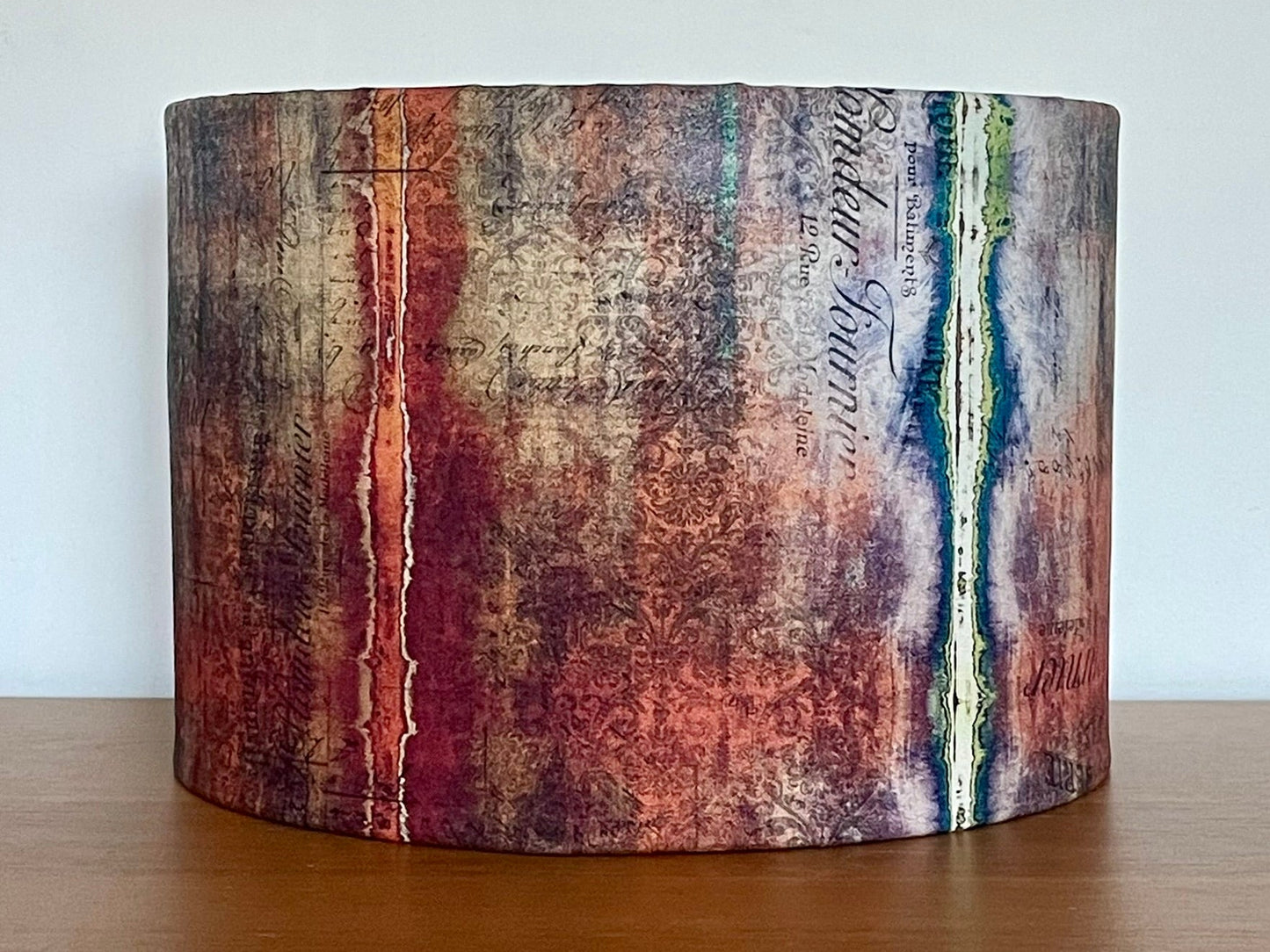 Dyed Stripe Red Blue Rust Lampshade